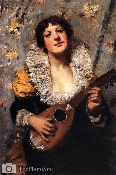 The Mandolin Player by William Merritt Chase - Click Image to Close