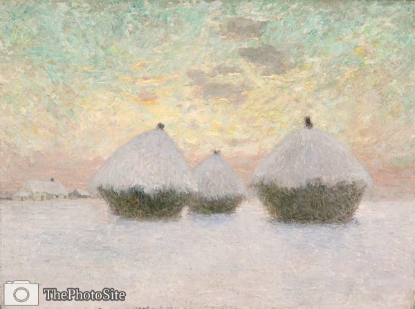 Haystacks in the Snow Emile Claus - Click Image to Close