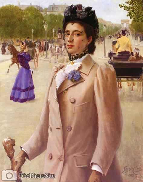 Portrait of a Lady on the Champs Elysees George Vaughan Curtis - Click Image to Close
