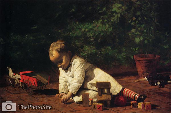 Baby at Play Thomas Eakins - Click Image to Close
