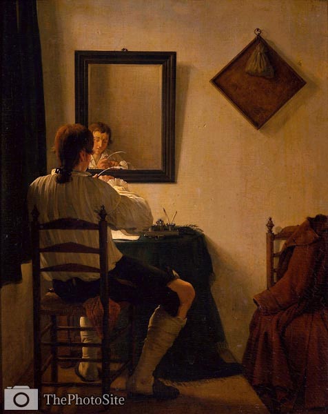 A writer trimming his pen Jan Ekels - Click Image to Close