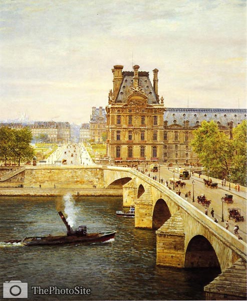 The Pont Royale and The Louvre, View of the Seine Marie-Francois - Click Image to Close