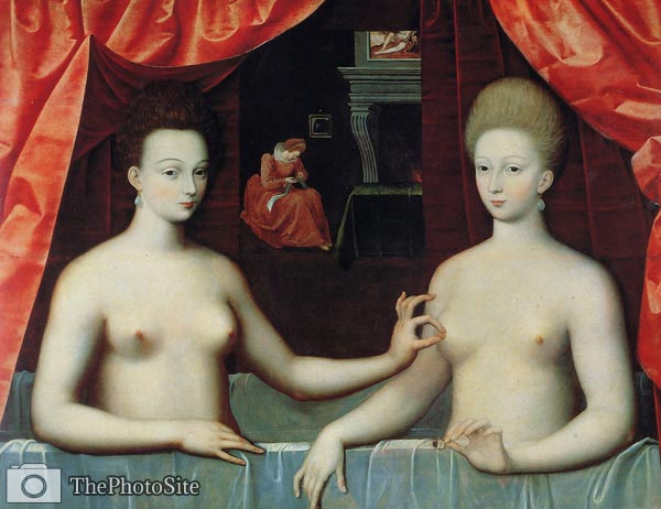 Gabrielle d'Estrees and one of her sisters, mistress of King Hen - Click Image to Close