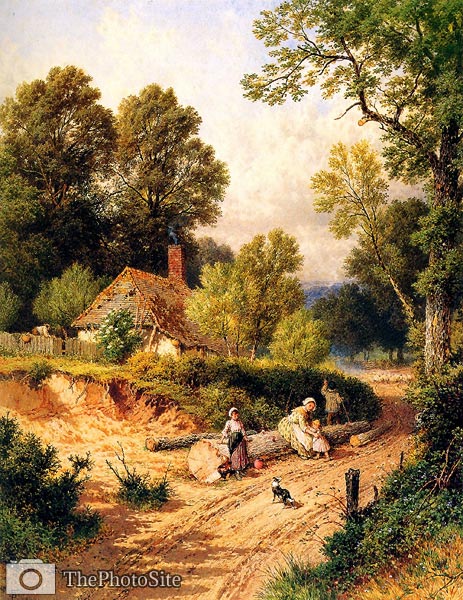 The green lane near Dorking by Myles Birket Foster - Click Image to Close