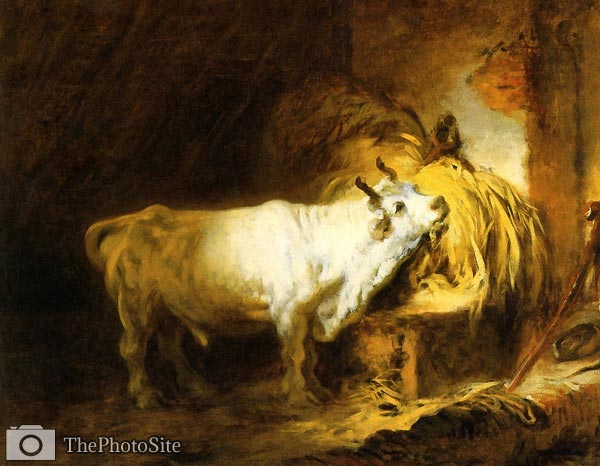 The white bull in the stable Jean-Honore Fragonard - Click Image to Close