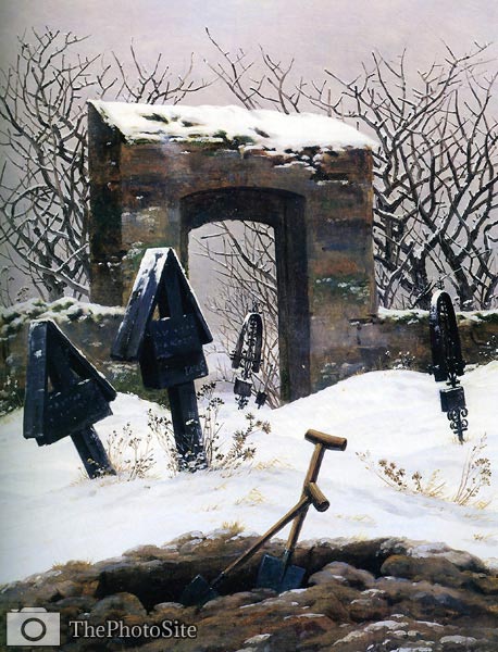 Cemetery in the snow Caspar David Friedrich - Click Image to Close