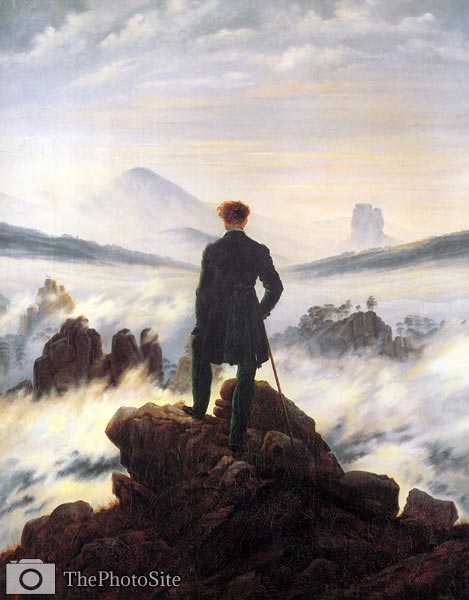 The hiker above the sea mist Caspar David Friedrich - Click Image to Close