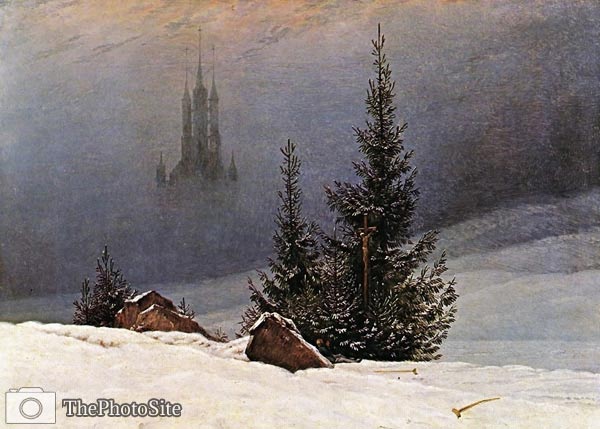 Winter landscape with a church Caspar David Friedrich - Click Image to Close