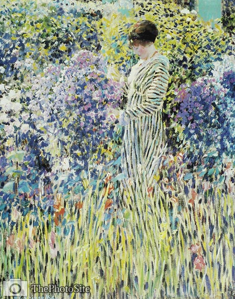 Woman in the garden Frederick Carl Frieseke - Click Image to Close