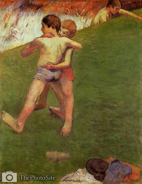 Breton Boys Wrestling Paul Gauguin - Click Image to Close