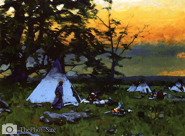 Indian Encampment, Montana Gilbert Gaul - Click Image to Close