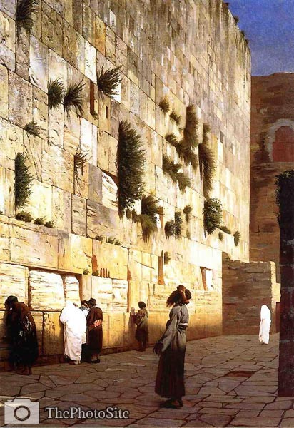 Solomon's Wall, Jerusalem aka The Wailing Wall Jean-Leon Gerome - Click Image to Close