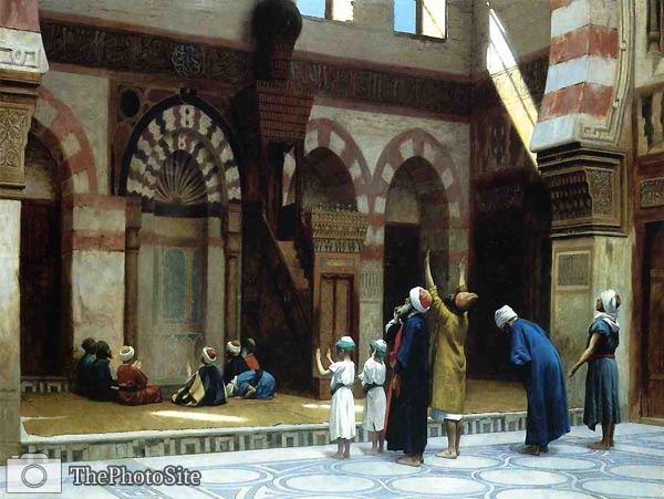 Prayer in the Mosque of Caid Bey, in Cairo Jean-Leon Gerome - Click Image to Close