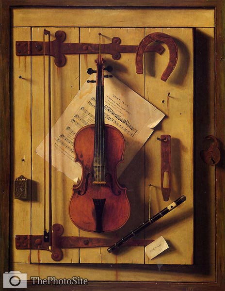 Violin and Music aka Music Literature William Harnett - Click Image to Close