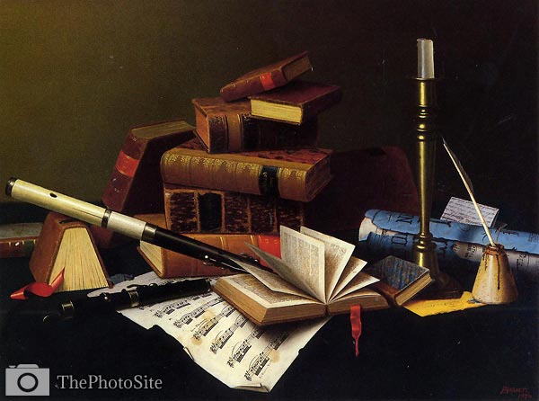 Music and Literature William Michael Harnett - Click Image to Close