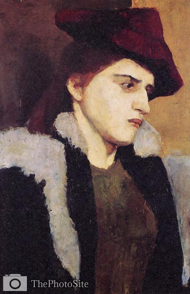 Portrait of a young woman with a red hat Paula Becker Modersohn - Click Image to Close
