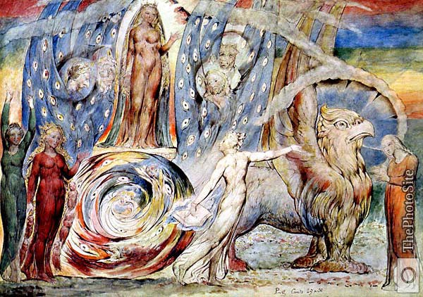 Beatrice Addressing Dante from the Car by William Blake - Click Image to Close