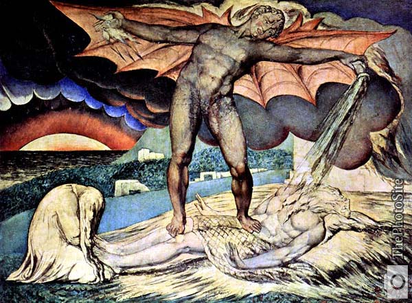 Satan Smiting Job with Sore Boils William Blake - Click Image to Close