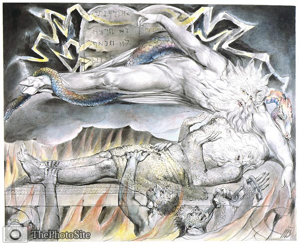 Jobs Evil Dreams William Blake - Click Image to Close