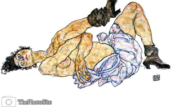 Reclining Female Nude Egon Schiele - Click Image to Close