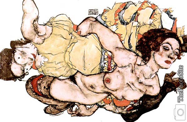 Lean backed woman Egon Schiele - Click Image to Close