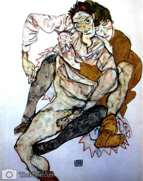 Sitting couple Egon Schiele - Click Image to Close