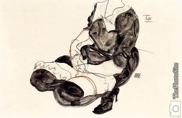 Female Torso, Squatting Egon Schiele - Click Image to Close