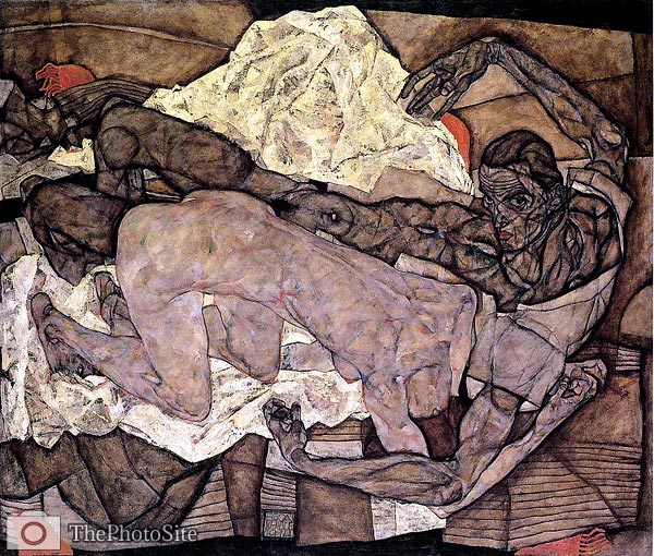 Lovers- Man and Woman Egon Schiele - Click Image to Close