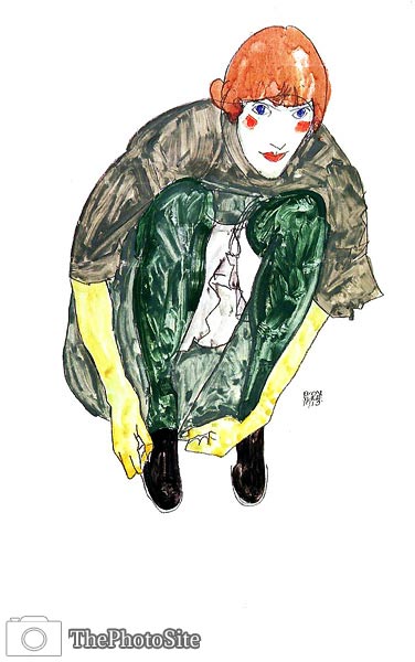Crouching Figure aka Valerie Neuzil Egon Schiele - Click Image to Close