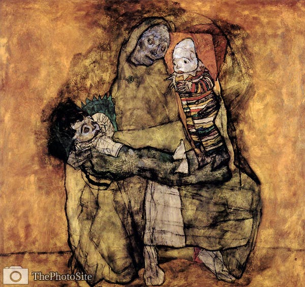 Mother with two children Egon Schiele - Click Image to Close