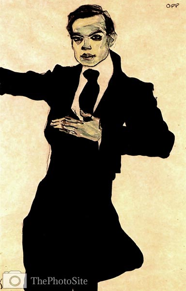 Portrait of max oppenheimer Egon Schiele - Click Image to Close