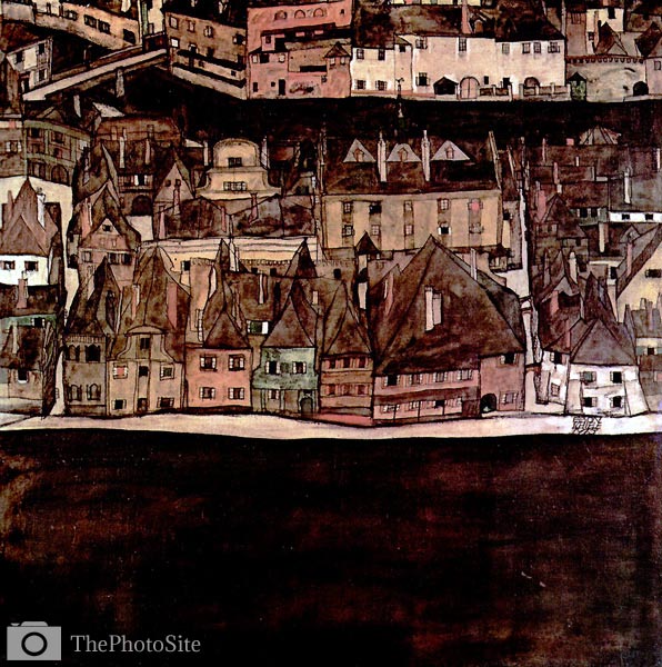 The small city ii view from krumau at the moldau Egon Schiele - Click Image to Close