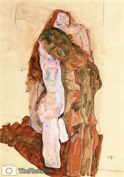 Woman and man Egon Schiele - Click Image to Close