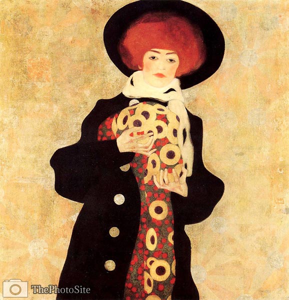Woman with black hat Egon Schiele - Click Image to Close