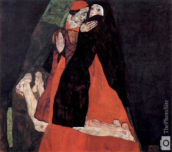 cardinal and nun or the fondling Egon Schiele - Click Image to Close