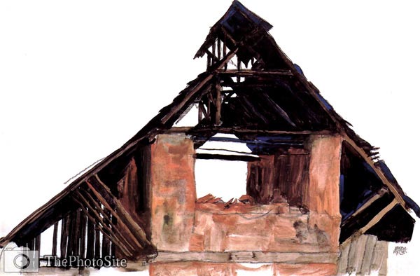 Old gable Egon Schiele - Click Image to Close