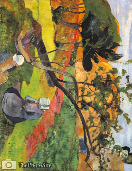 Landscape with two breton women Paul Gauguin - Click Image to Close