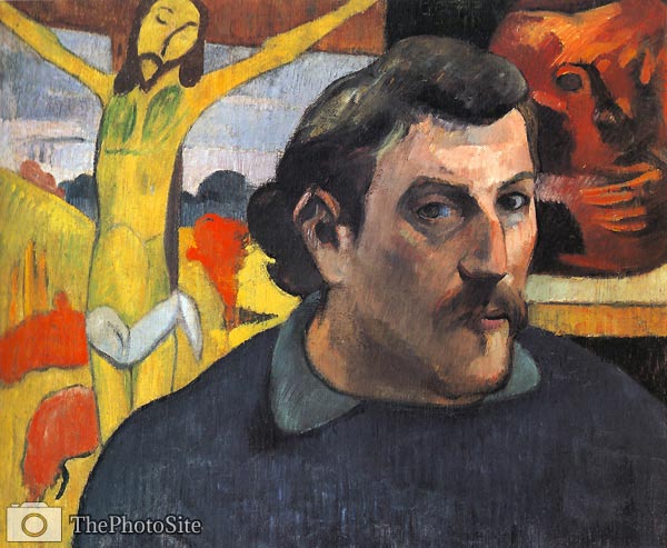 Self portrait with yellow christ Paul Gauguin - Click Image to Close