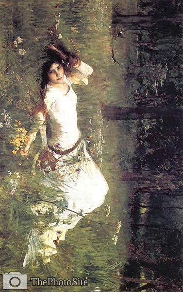 Ophelia (Lying in the Meadow) John William Waterhouse - Click Image to Close