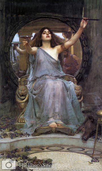 Circe Offering the Cup to Odysseus J.W. Waterhouse - Click Image to Close