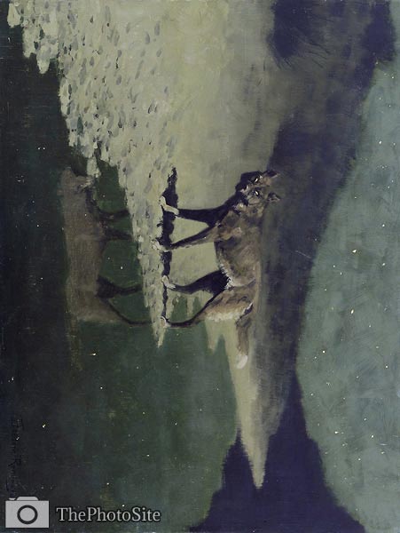 Moonlight, Wolf Frederic Remington - Click Image to Close