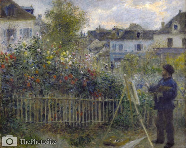 Claude Monet painting in his Garden at Argenteuil Pierre-Auguste - Click Image to Close