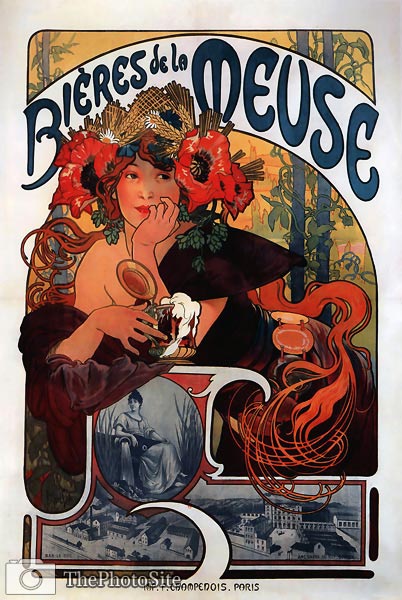 Bieres de la Meuse Alphonse Mucha - Click Image to Close
