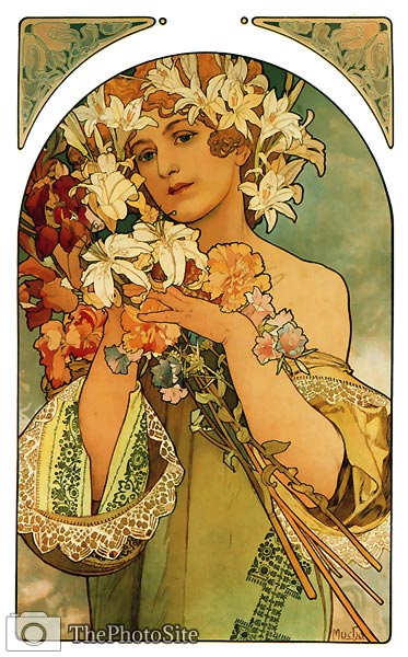 Woman and Flowers Alphonse Mucha - Click Image to Close