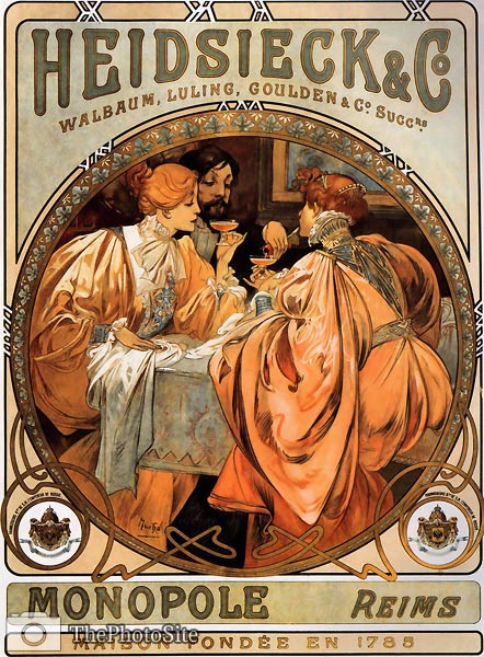 Heidsieck and Co Alphonse Mucha - Click Image to Close
