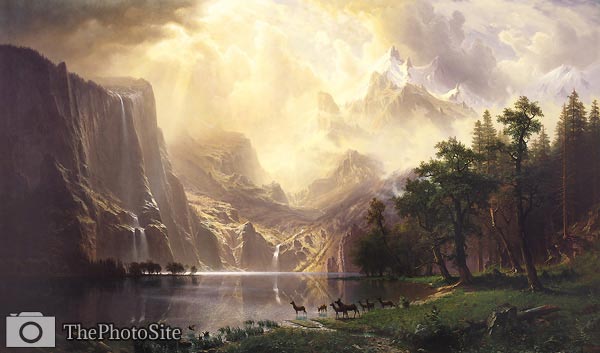 Among the Sierra Nevada Mountains Albert Bierstadt - Click Image to Close