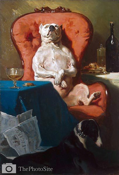 Pug Dog in an Armchair Alfred De Dreux - Click Image to Close