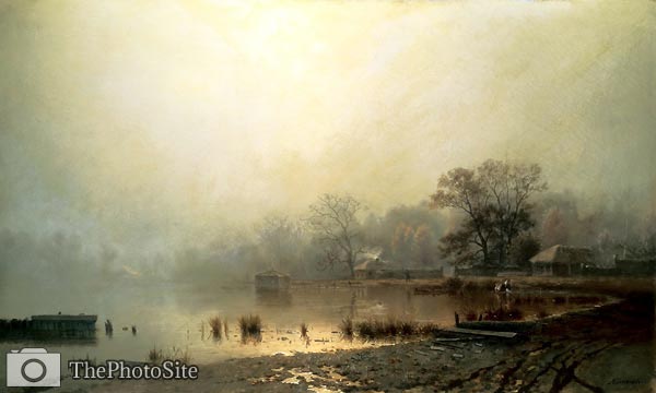 Fog. Red Pond in Moscow in the Autumn Lev Lvovich Kamenev - Click Image to Close