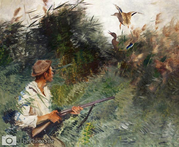 Hunters and Mallards Bruno Liljefors - Click Image to Close