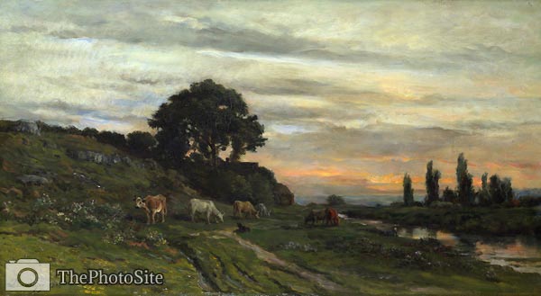 Landscape with Cattle by a Stream Charles-Francois Daubigny - Click Image to Close